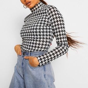 Houndstooth long sleeve shirt